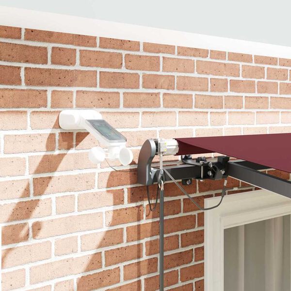 vidaXL Auvent r&eacute;tractable automatique avec LED bordeaux 300x250 cm