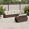 vidaXL Salon de jardin 8 pcs avec coussins marron r&eacute;sine tress&eacute;e