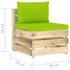 vidaXL Salon de jardin 7 pcs avec coussins Bois impr&eacute;gn&eacute; de vert