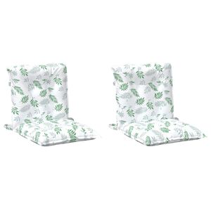 vidaXL Coussin d'ext&eacute;rieur 2 pcs Motif &agrave; feuilles fines Tissu