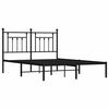 vidaXL Cadre de lit m&eacute;tal sans matelas avec t&ecirc;te de lit noir 140x190cm