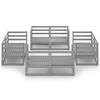 vidaXL Salon de jardin 8 pcs Gris Bois de pin massif