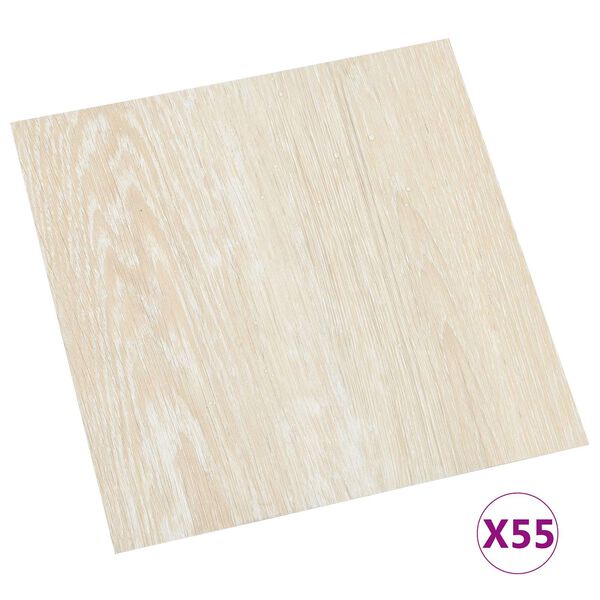 vidaXL Planches de sol 55 pcs Beige 5,11 m&sup2; PVC