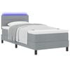 vidaXL Lit &agrave; ressorts avec matelas Gris clair 80 x 200 cm tissu