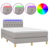 vidaXL Sommier &agrave; lattes de lit matelas LED Gris clair 120x200 cm Tissu