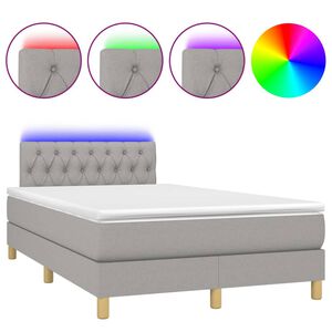vidaXL Sommier &agrave; lattes de lit matelas LED Gris clair 120x200 cm Tissu