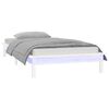 vidaXL Cadre de lit &agrave; LED sans matelas blanc 100x200 cm bois massif