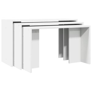 vidaXL Tables gigognes 3 pcs blanc bois d'ing&eacute;nierie