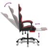 vidaXL Chaise de jeu pivotante et repose-pied Noir et rouge Similicuir