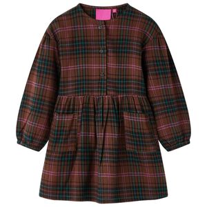 Robe pour enfants &agrave; manches longues cognac 104