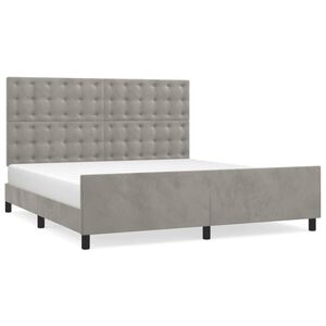 vidaXL Cadre de lit sans matelas gris clair 160x200 cm velours