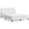 vidaXL Lit avec matelas Hvar blanc 140x190 cm similicuir
