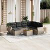 vidaXL Salon de jardin 8 pcs avec coussins gris résine tressée