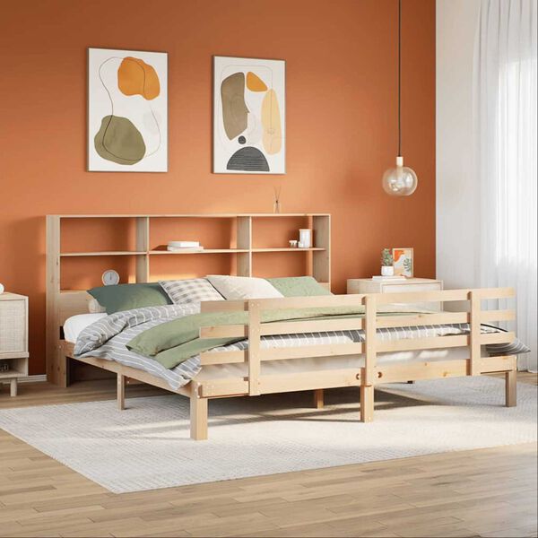 vidaXL Lit biblioth&egrave;que sans matelas 180x200 cm bois massif de pin