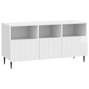 vidaXL Meuble TV Blanc brillant 102 x 34,5 x 50 cm Bois d'ing&eacute;nierie