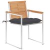 vidaXL Chaises de jardin lot de 8 avec coussins Bois de teck massif