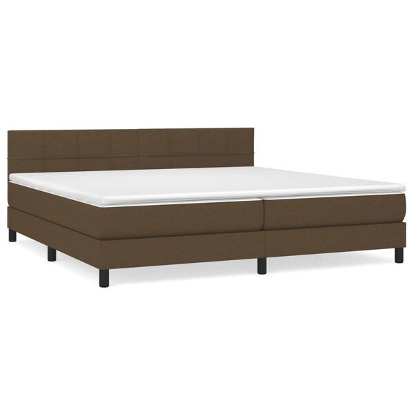 vidaXL Sommier &agrave; lattes de lit avec matelas Marron fonc&eacute; 200x200 cm