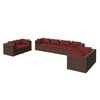 vidaXL Salon de jardin 8 pcs avec coussins R&eacute;sine tress&eacute;e Marron