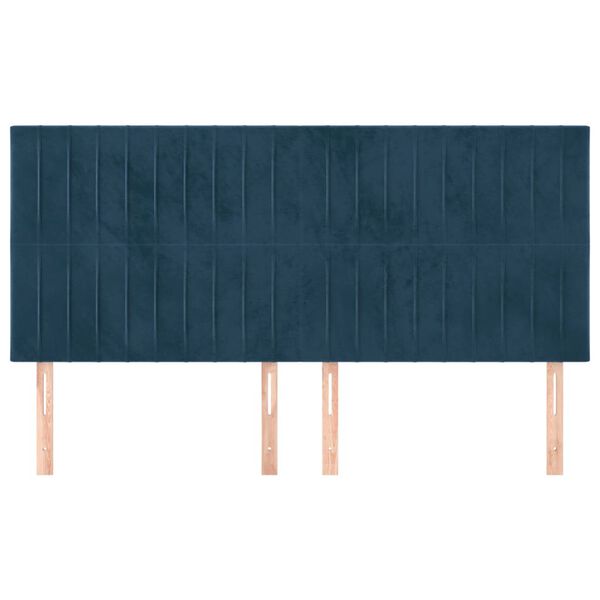 vidaXL T&ecirc;te de lit Bleu fonc&eacute; 180 x 5 x 118/128 cm Velours