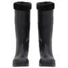 vidaXL Bottes de pluie avec chaussettes amovibles noir taille 41 PVC