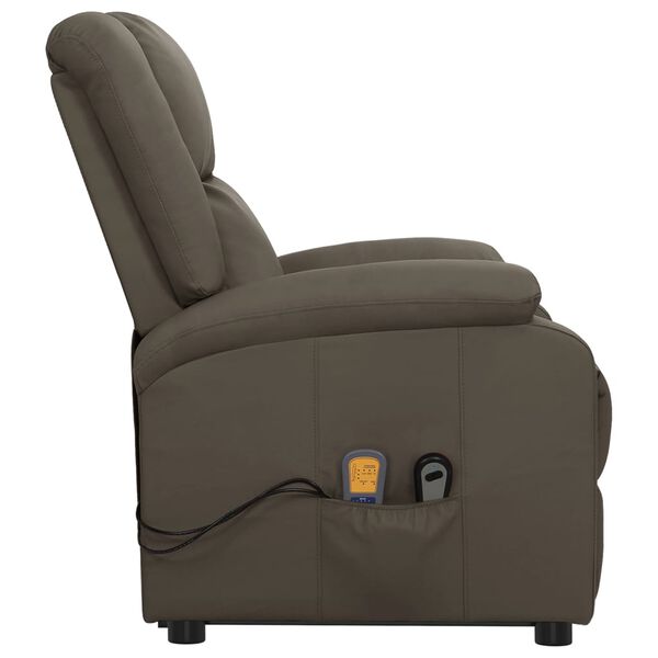 vidaXL Fauteuil de massage Gris Similicuir
