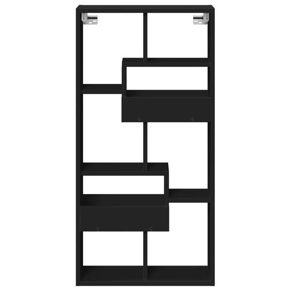 vidaXL Armoire murale noir 50x15x100 cm bois d'ing&eacute;nierie