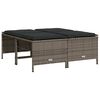vidaXL Tabourets de jardin avec coussins lot de 4 gris r&eacute;sine tress&eacute;e