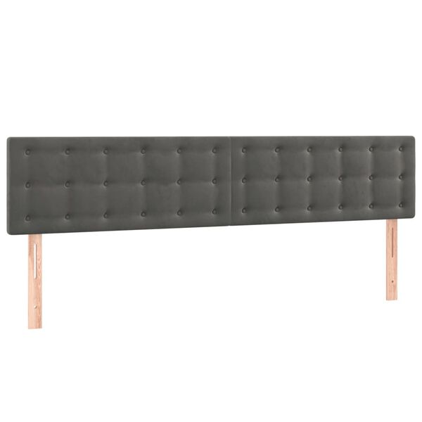 vidaXL T&ecirc;te de lit &agrave; LED Gris fonc&eacute; 160x5x78/88 cm Velours
