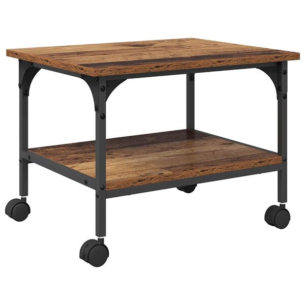 vidaXL Support d'imprimante Bois Ancien 50 x 40 x 38 cm