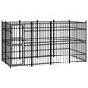 vidaXL Chenil d'ext&eacute;rieur pour chiens Acier 7,37 m&sup2;