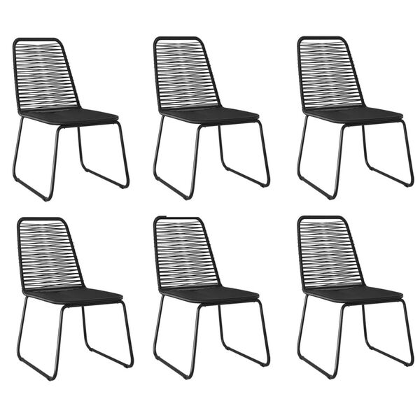 vidaXL Ensemble &agrave; manger de jardin 7 pcs Noir