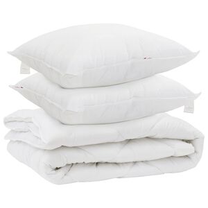 vidaXL Duvet toutes saisons avec oreiller 3 pcs Blanc Microfibre