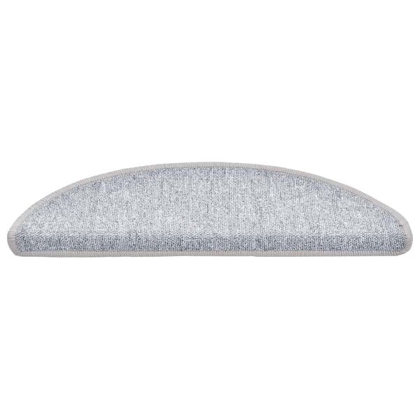 vidaXL Tapis d'escalier 30 pièces 56 x 17 x 3 cm Gris clair Demi-rond
