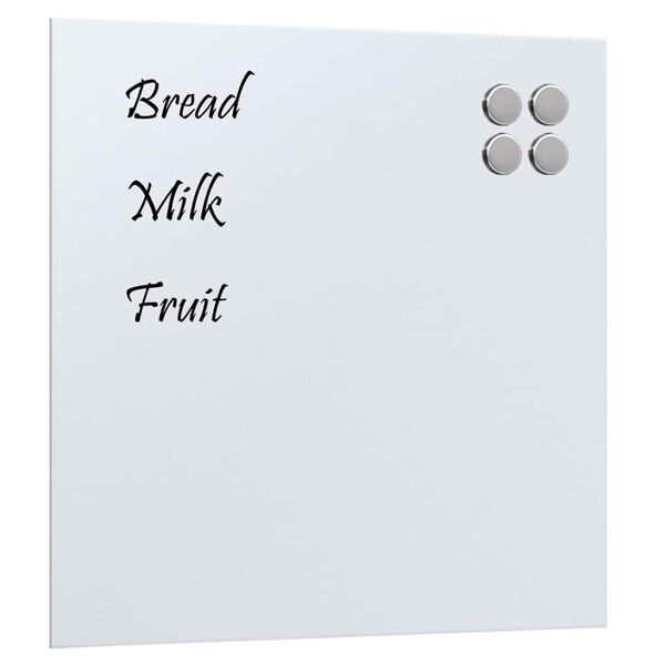 vidaXL Tableau noir magnétique mural blanc 40x40 cm verre trempé