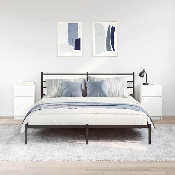 vidaXL Tables de chevet 2 pcs blanc 39x35x65 cm bois d’ingénierie