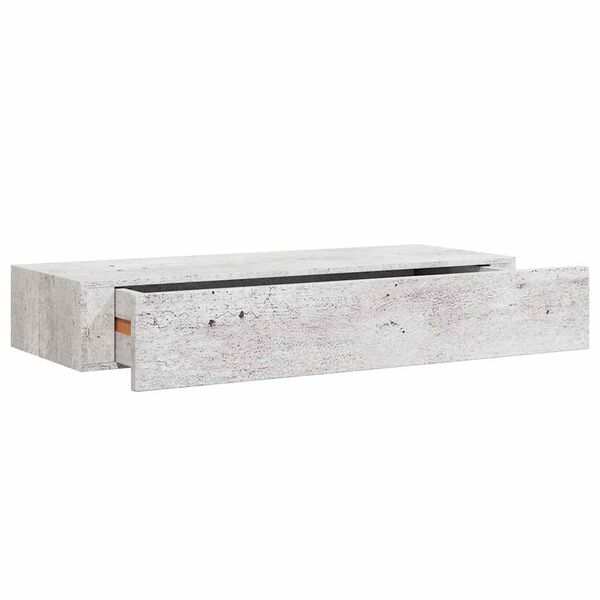 vidaXL Étagère à tiroir murale Gris béton 60x23,5x10 cm MDF