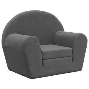 vidaXL Canap&eacute;-lit pour enfants anthracite peluche douce