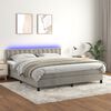 vidaXL Sommier &agrave; lattes de lit matelas et LED Gris clair 180x200 cm