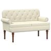 vidaXL Canap&eacute; love seat avec capitonnage en boutons Cr&egrave;me Simili cuir