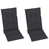vidaXL Chaises de jardin lot de 2 avec coussins anthracite Teck massif