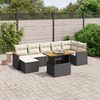 vidaXL Salon de jardin 8 pcs avec coussins noir résine tressée