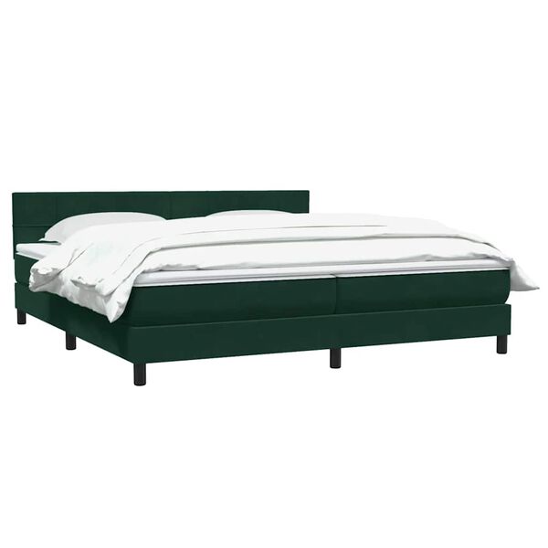 vidaXL Sommier &agrave; lattes de lit et matelas vert fonc&eacute; 200x210cm velours