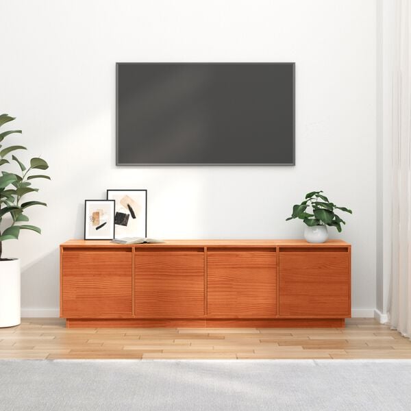 vidaXL Meuble TV Marron 156 x 37 x 45 cm Bois d'ing&eacute;nierie