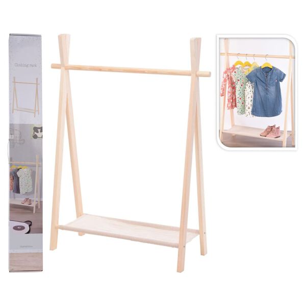 Storage solutions Porte-v&ecirc;tements pour enfants &agrave; 1 niveau Bois de pin