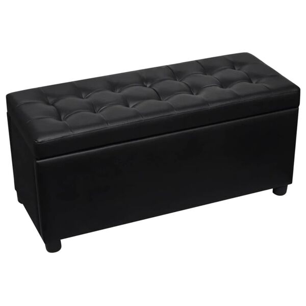 vidaXL Pouf de rangement Cuir synthétique Noir