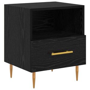 vidaXL Table de chevet Noir 40 x 35 x 47,5 cm Bois d'ing&eacute;nierie
