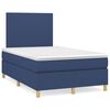 vidaXL Sommier &agrave; lattes de lit matelas et LED bleu 120x190 cm tissu