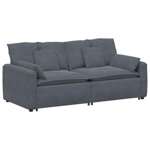 vidaXL Canap&eacute; modulaire avec coussins gris fonc&eacute;