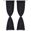 2 pcs Rideau Blackout Occultant Noir Tête à Fente 135 x 245 cm