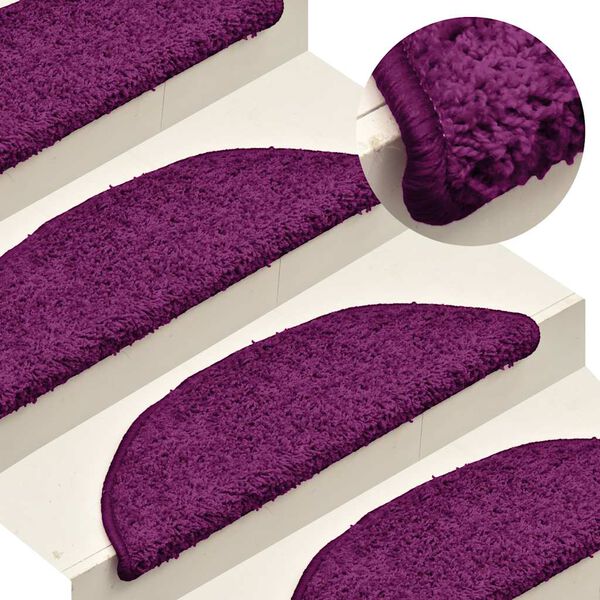 vidaXL Tapis d'escalier 30 pièces 56 x 17 x 3 cm Rose Demi-rond